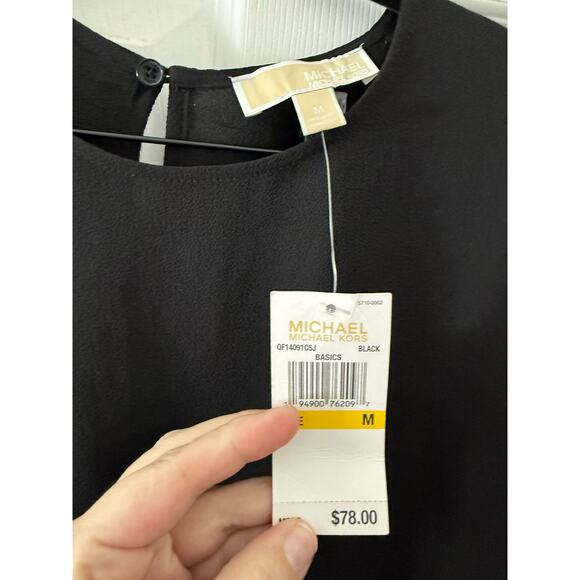 Black Michael Kors Top Size Medium NWT - Picture 2 of 6